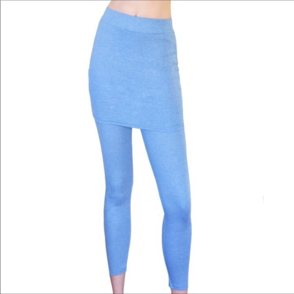 Peony and Moss Pants - Peony & Moss Light Blue skirted Leggings Peony and Moss Pants - Peony & Moss Light Blue skirted Leggings